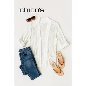 Weekends by Chico’s White Cardigan Sz. 3